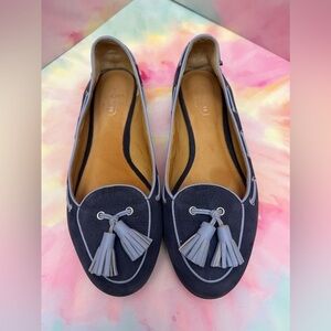 COACH Malika Tassel Loafers Flats Slip On Size 6 Blue